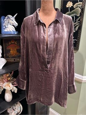 Sundance 100% Silk Purple Tunic Top – Size Large